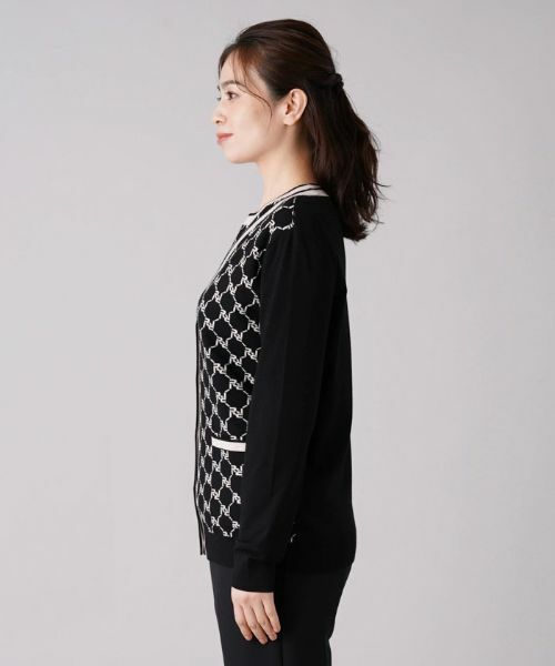Leilian / レリアン カーディガン・ボレロ | モノグラム柄切替カーディガン【ROCHAS Premiere】 | 詳細5
