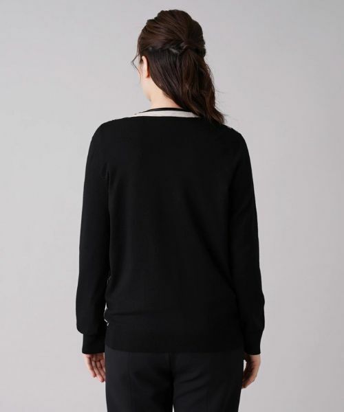 Leilian / レリアン カーディガン・ボレロ | モノグラム柄切替カーディガン【ROCHAS Premiere】 | 詳細6