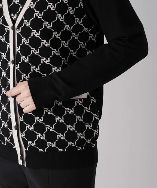Leilian / レリアン カーディガン・ボレロ | モノグラム柄切替カーディガン【ROCHAS Premiere】 | 詳細9
