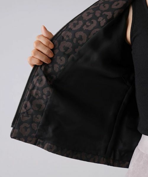 Leilian / レリアン テーラードジャケット | レオパード柄ジャカードジップジャケット | 詳細10