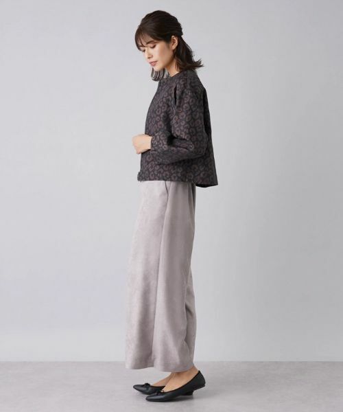 Leilian / レリアン テーラードジャケット | レオパード柄ジャカードジップジャケット | 詳細2