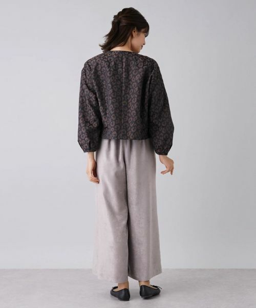 Leilian / レリアン テーラードジャケット | レオパード柄ジャカードジップジャケット | 詳細3