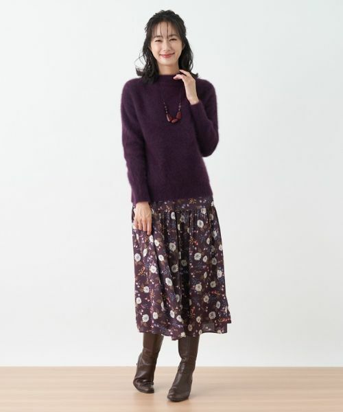 Leilian / レリアン ミニ・ひざ丈スカート | フラワープリントティアードスカート【Leilian The Week】 | 詳細1