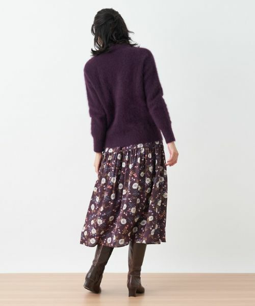 Leilian / レリアン ミニ・ひざ丈スカート | フラワープリントティアードスカート【Leilian The Week】 | 詳細10