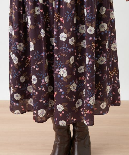 Leilian / レリアン ミニ・ひざ丈スカート | フラワープリントティアードスカート【Leilian The Week】 | 詳細7