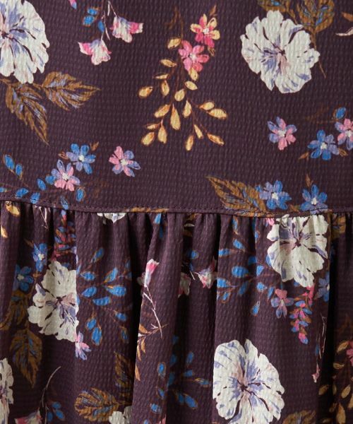 Leilian / レリアン ミニ・ひざ丈スカート | フラワープリントティアードスカート【Leilian The Week】 | 詳細8