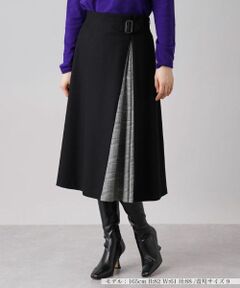 Leilian / レリアン ミニ・ひざ丈スカート | グレンチェック切替フレアスカート【Leilian WHITE LABEL】