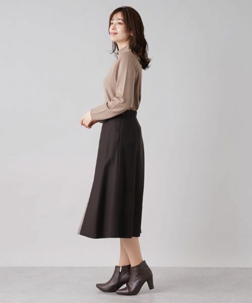 Leilian / レリアン ミニ・ひざ丈スカート | グレンチェック切替フレアスカート【Leilian WHITE LABEL】 | 詳細2