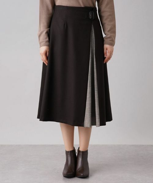 Leilian / レリアン ミニ・ひざ丈スカート | グレンチェック切替フレアスカート【Leilian WHITE LABEL】 | 詳細4