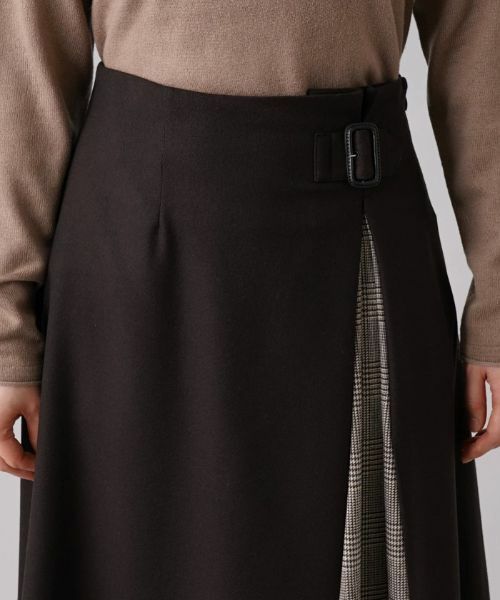 Leilian / レリアン ミニ・ひざ丈スカート | グレンチェック切替フレアスカート【Leilian WHITE LABEL】 | 詳細7