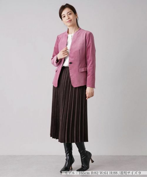 Leilian / レリアン テーラードジャケット | コーデュロイノーカラージャケット【REGGIANI】 | 詳細1