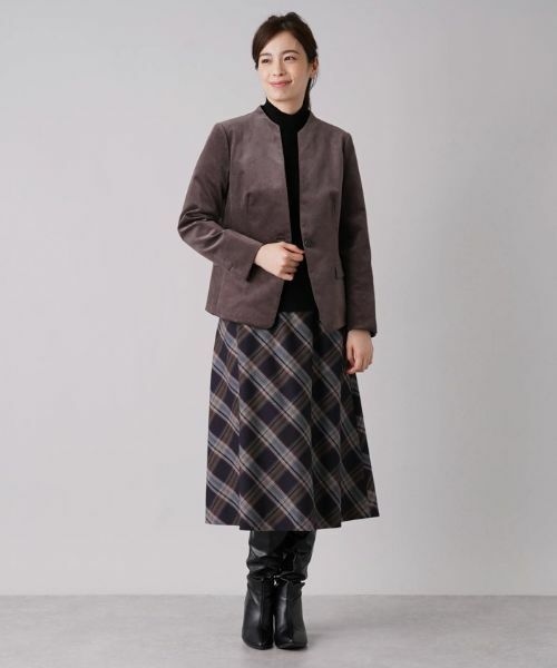 Leilian / レリアン テーラードジャケット | コーデュロイノーカラージャケット【REGGIANI】 | 詳細13