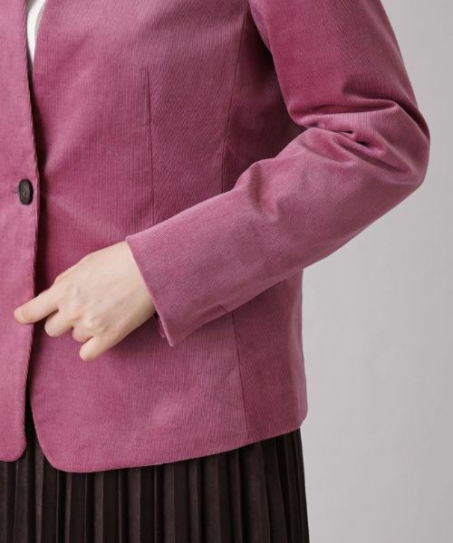 Leilian / レリアン テーラードジャケット | コーデュロイノーカラージャケット【REGGIANI】 | 詳細9