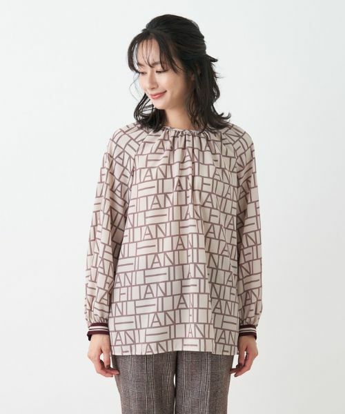 Leilian / レリアン シャツ・ブラウス | ロゴプリントチュニックブラウス【Leilian The Week】 | 詳細1