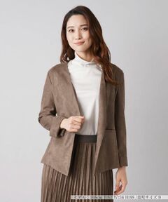 Leilian / レリアン テーラードジャケット | スエード調ノーカラージャケット