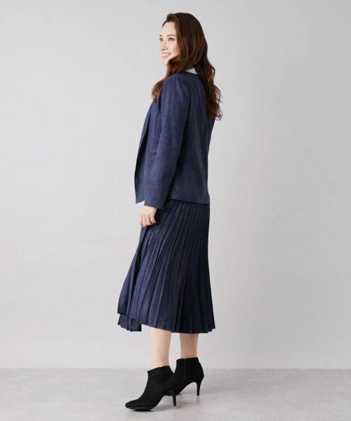 Leilian / レリアン テーラードジャケット | スエード調ノーカラージャケット | 詳細13