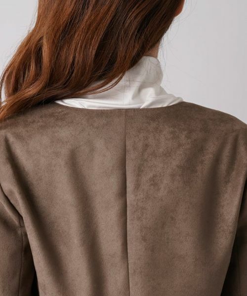 Leilian / レリアン テーラードジャケット | スエード調ノーカラージャケット | 詳細8