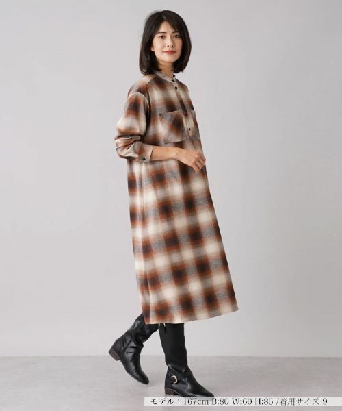 Leilian / レリアン ドレス | オンブレチェックシャツワンピース | 詳細1