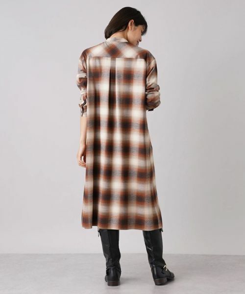 Leilian / レリアン ドレス | オンブレチェックシャツワンピース | 詳細3