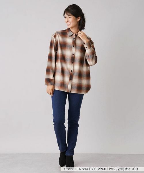 Leilian / レリアン シャツ・ブラウス | オンブレチェックオーバーシャツ | 詳細1