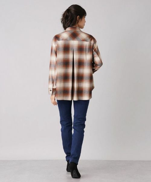 Leilian / レリアン シャツ・ブラウス | オンブレチェックオーバーシャツ | 詳細3