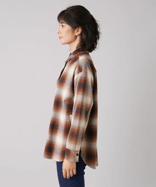 Leilian / レリアン シャツ・ブラウス | オンブレチェックオーバーシャツ | 詳細5