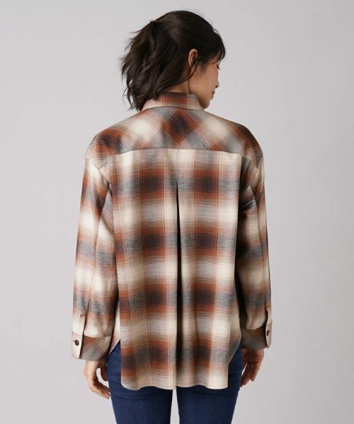 Leilian / レリアン シャツ・ブラウス | オンブレチェックオーバーシャツ | 詳細6