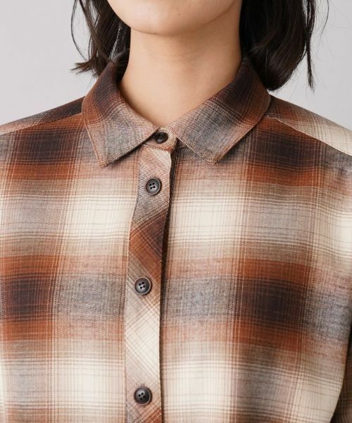 Leilian / レリアン シャツ・ブラウス | オンブレチェックオーバーシャツ | 詳細7