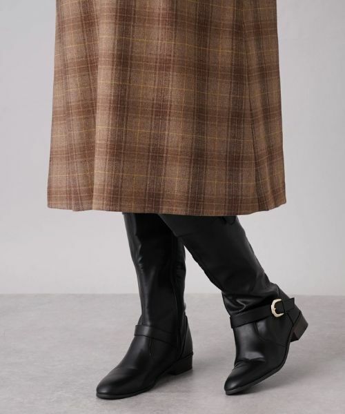 Leilian / レリアン ロング・マキシ丈ワンピース | チェック柄ミディワンピース | 詳細11