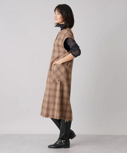 Leilian / レリアン ロング・マキシ丈ワンピース | チェック柄ミディワンピース | 詳細2