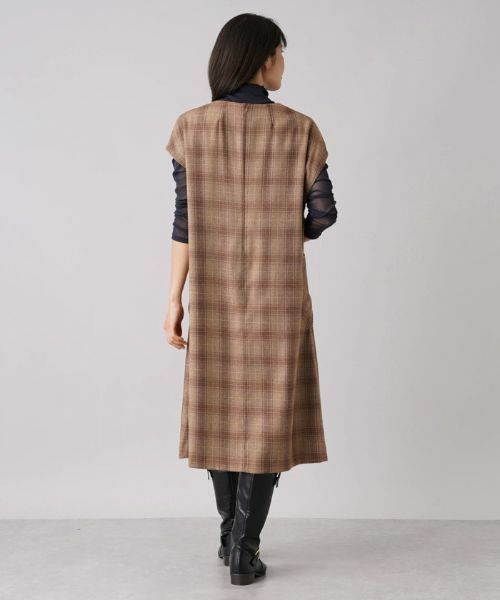 Leilian / レリアン ロング・マキシ丈ワンピース | チェック柄ミディワンピース | 詳細3