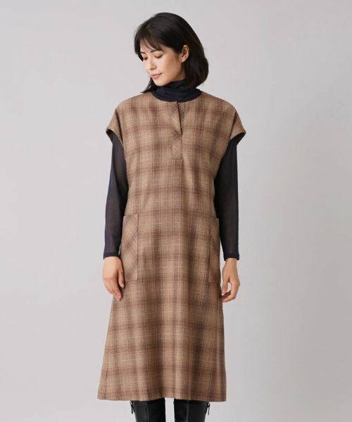 Leilian / レリアン ロング・マキシ丈ワンピース | チェック柄ミディワンピース | 詳細4