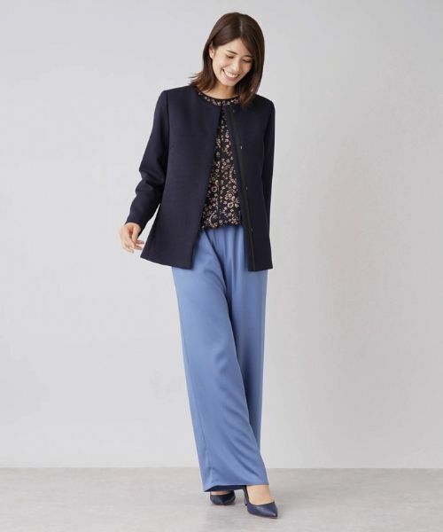 Leilian / レリアン テーラードジャケット | ノーカラーショートコート【my perfect wardrobe】 | 詳細1