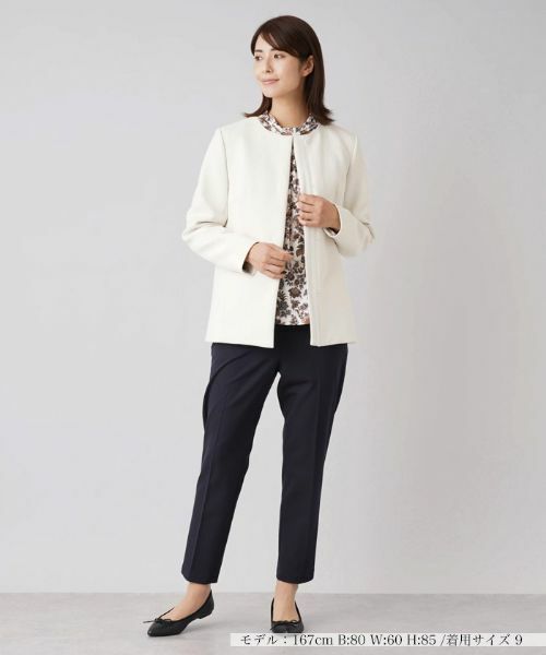 Leilian / レリアン テーラードジャケット | ノーカラーショートコート【my perfect wardrobe】 | 詳細4