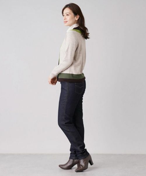 Leilian / レリアン カーディガン・ボレロ | 配色Vネックニットカーディガン | 詳細2