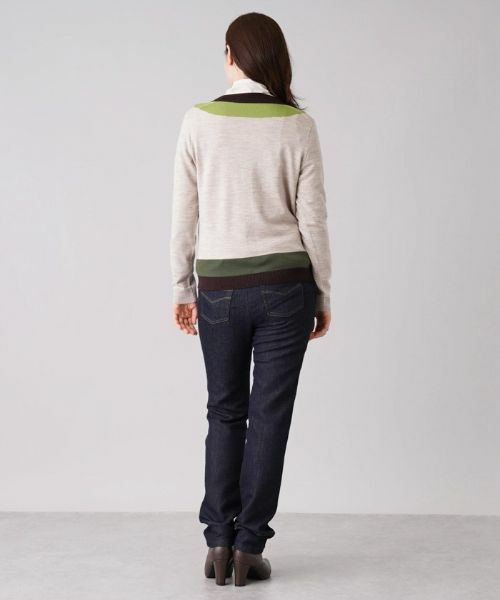 Leilian / レリアン カーディガン・ボレロ | 配色Vネックニットカーディガン | 詳細3