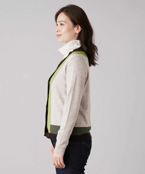 Leilian / レリアン カーディガン・ボレロ | 配色Vネックニットカーディガン | 詳細5