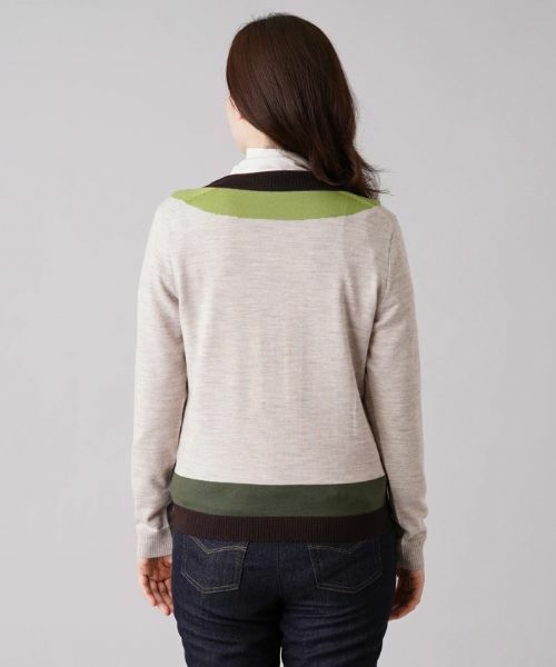 Leilian / レリアン カーディガン・ボレロ | 配色Vネックニットカーディガン | 詳細6