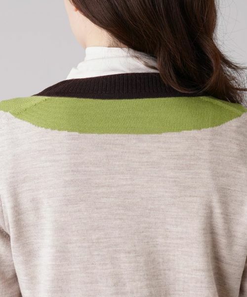 Leilian / レリアン カーディガン・ボレロ | 配色Vネックニットカーディガン | 詳細8