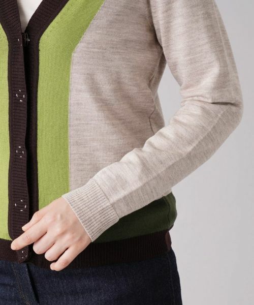 Leilian / レリアン カーディガン・ボレロ | 配色Vネックニットカーディガン | 詳細9
