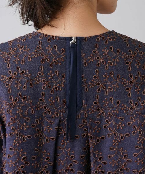 Leilian / レリアン シャツ・ブラウス | アイレットレース8分袖オーバーブラウス | 詳細8