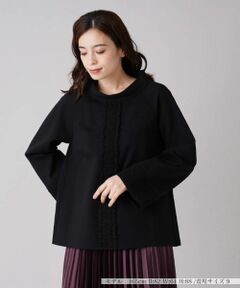 Leilian / レリアン カットソー | フリル切替ハイネックカットソー