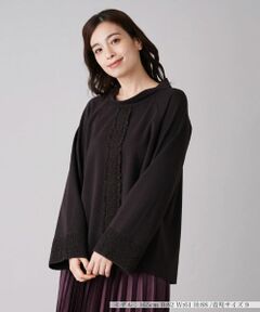 Leilian / レリアン カットソー | フリル切替ハイネックカットソー