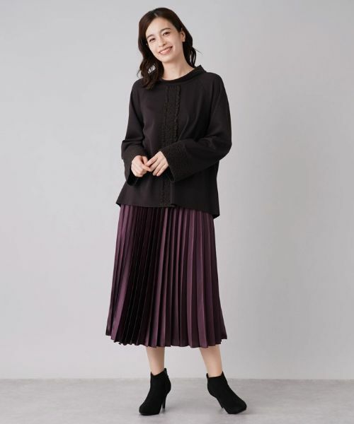 Leilian / レリアン カットソー | フリル切替ハイネックカットソー | 詳細14