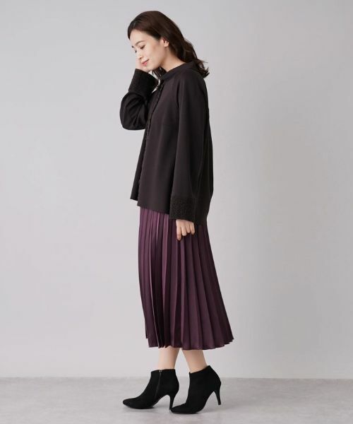 Leilian / レリアン カットソー | フリル切替ハイネックカットソー | 詳細15