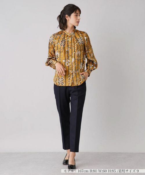 Leilian / レリアン シャツ・ブラウス | 総柄プリントバンドカラーブラウス【ROCHAS Premiere】【RATTI】 | 詳細1