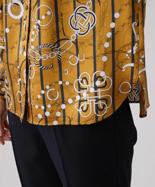 Leilian / レリアン シャツ・ブラウス | 総柄プリントバンドカラーブラウス【ROCHAS Premiere】【RATTI】 | 詳細10