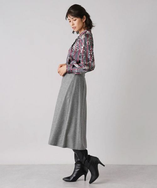 Leilian / レリアン シャツ・ブラウス | 総柄プリントバンドカラーブラウス【ROCHAS Premiere】【RATTI】 | 詳細13