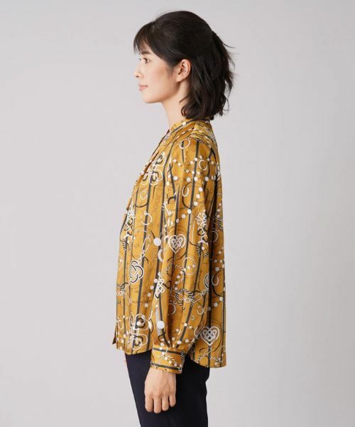 Leilian / レリアン シャツ・ブラウス | 総柄プリントバンドカラーブラウス【ROCHAS Premiere】【RATTI】 | 詳細5