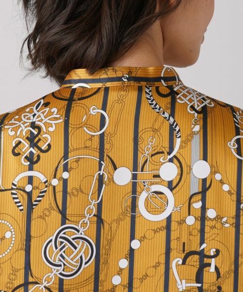 Leilian / レリアン シャツ・ブラウス | 総柄プリントバンドカラーブラウス【ROCHAS Premiere】【RATTI】 | 詳細8